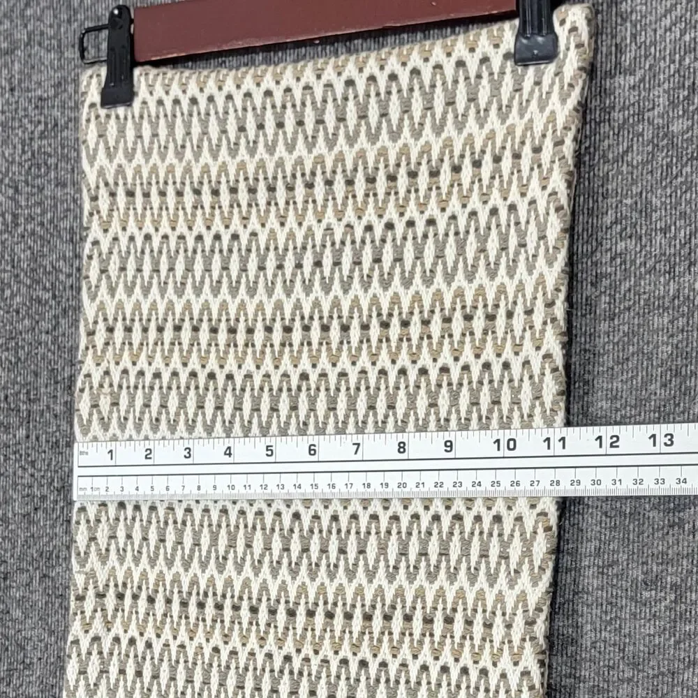 Food Network Table Runner White Beige Brown Geometric 100% Cotton 67